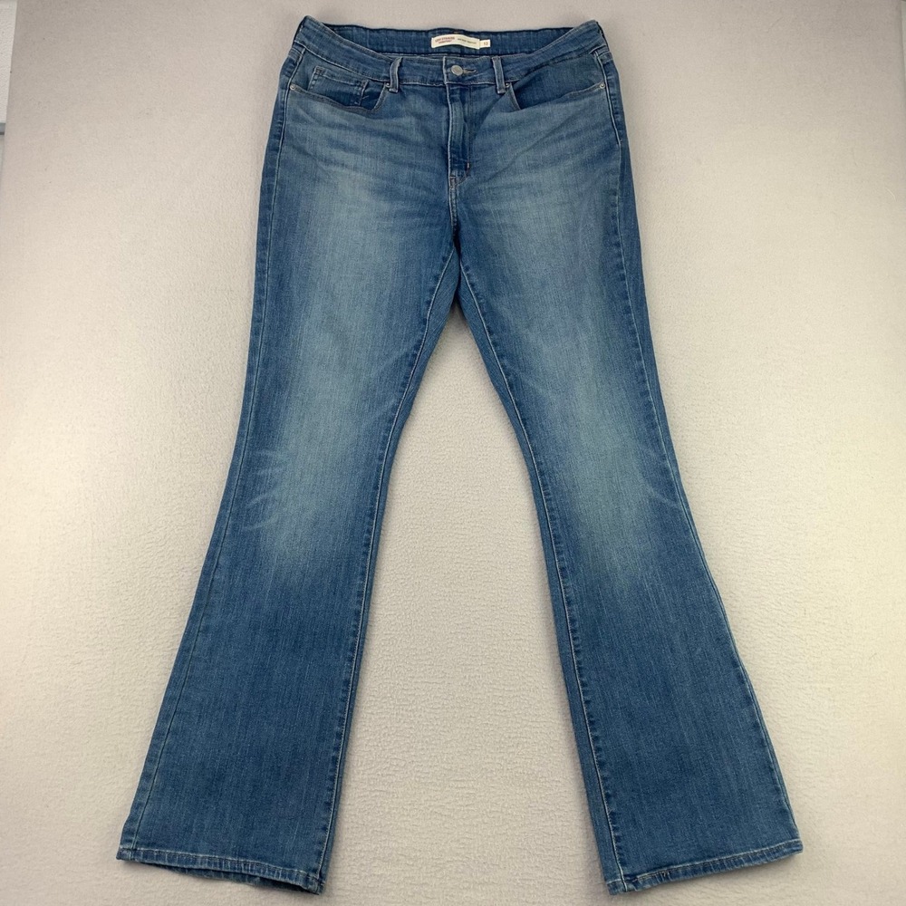 Levi's Jeans Mid-Rise Bootcut Women 12 Blue Denim Comfort Stretch Retro Biker